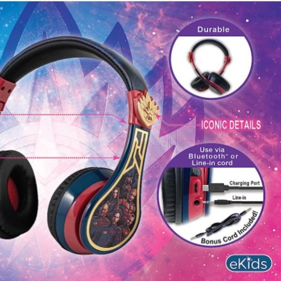 Kids Headphones - Wireless/Bluetooth - Volume Control/ Mic/ Phone Calls - Picture 8 of 11